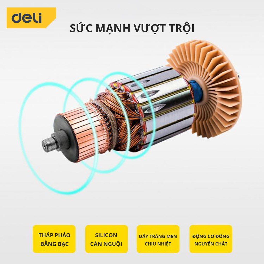 Máy Khoan Deli 550W Cao Cấp Chính Hãng - Khoan Tường, Gỗ, Bê Tông - Tay Cầm Có Thể Điều Chỉnh Góc Tiện Lợi - DL6281