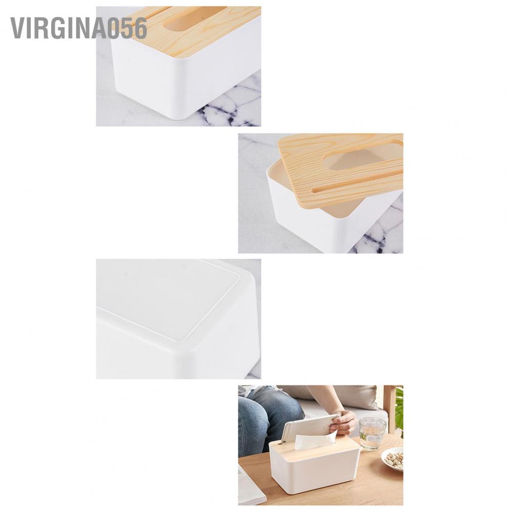 Virgina056 Tissue Box Holder Large Capacity Detachable Mini Storage Container for Bathroom Bedroom Dressers Desks