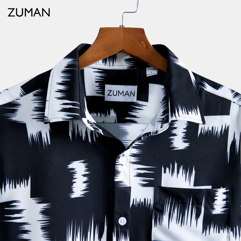 Áo sơ mi nam họa tiết tay ngắn Long Sleeve Shirts ASM112  ZUMAN  chất lụa cao cấp, form suông, thoáng mát | BigBuy360 - bigbuy360.vn