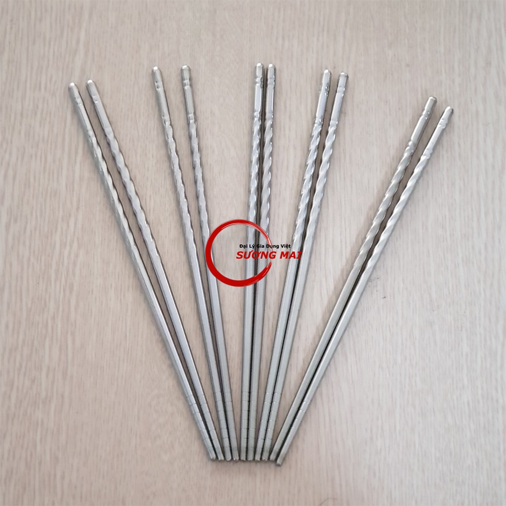 [Giá Sỉ] Bộ 5 Đôi Đũa Inox Xoắn Cao Cấp 304 An Toàn Sức Khỏe