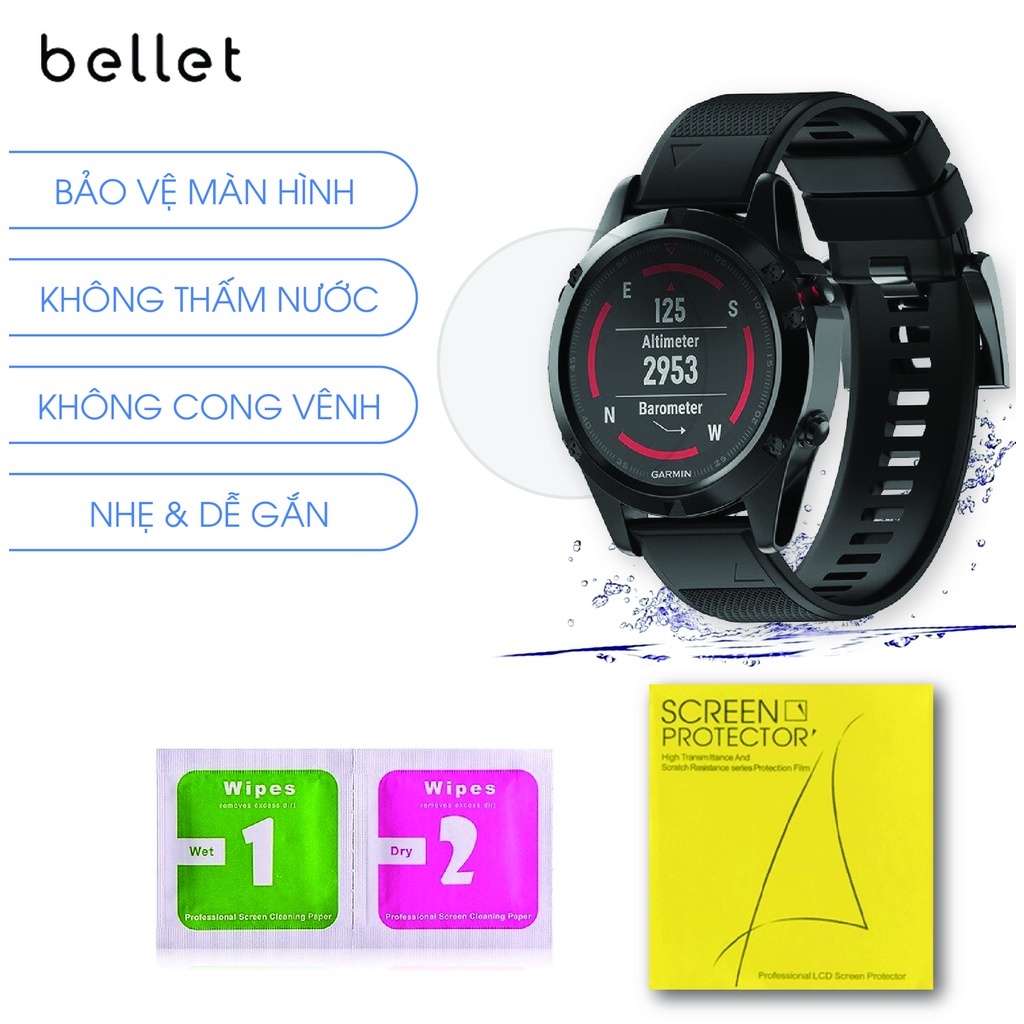 Kính cường lực bảo vệ mặt đồng hồ cho Garmin 245/945/Forerunner 935/Vivoactive 3 chống xước chống nước không cong vênh