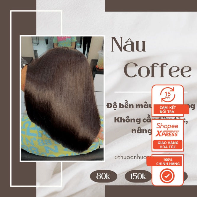 Thuốc Nhuộm Tóc Nâu Coffee Tặng Kèm Găng Tay Mũ Trùm Trợ Nhuộm