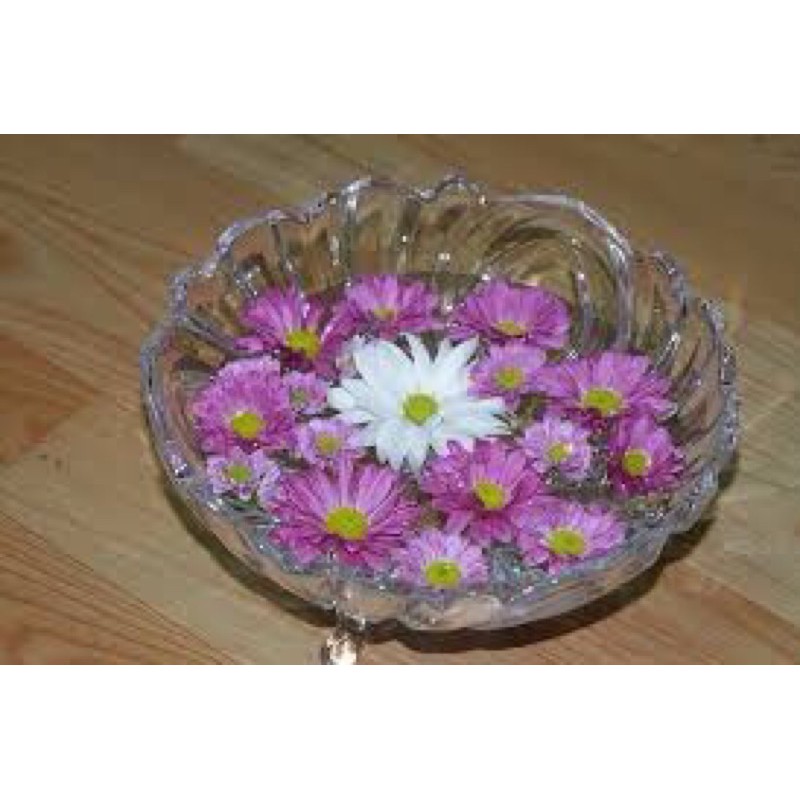 Bát thuỷ tinh pha lê để thả hoa, đựng hoa quả 25cm