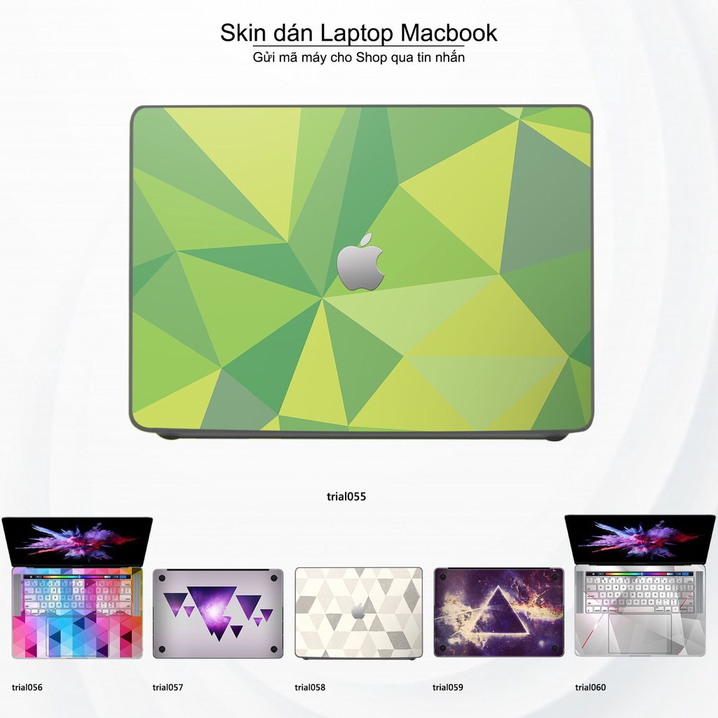 Skin dán Macbook mẫu Đa giác (đã cắt sẵn, inbox mã máy cho shop)