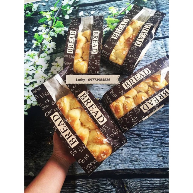 Set 10 túi cúc dọc bread đen