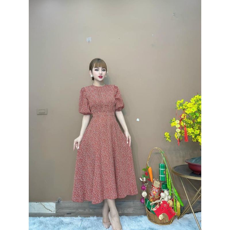 Đầm hoa nhí li ngực Monoco