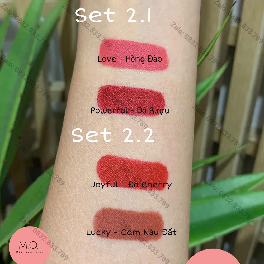 Son Hồ Ngọc Hà MOI Cosmetics Mini Golden Gift bền màu lâu trôi không lem【CAM KẾT HÀNG CHÍNH HÃNG®】‎‎Set 2 cây | BigBuy360 - bigbuy360.vn