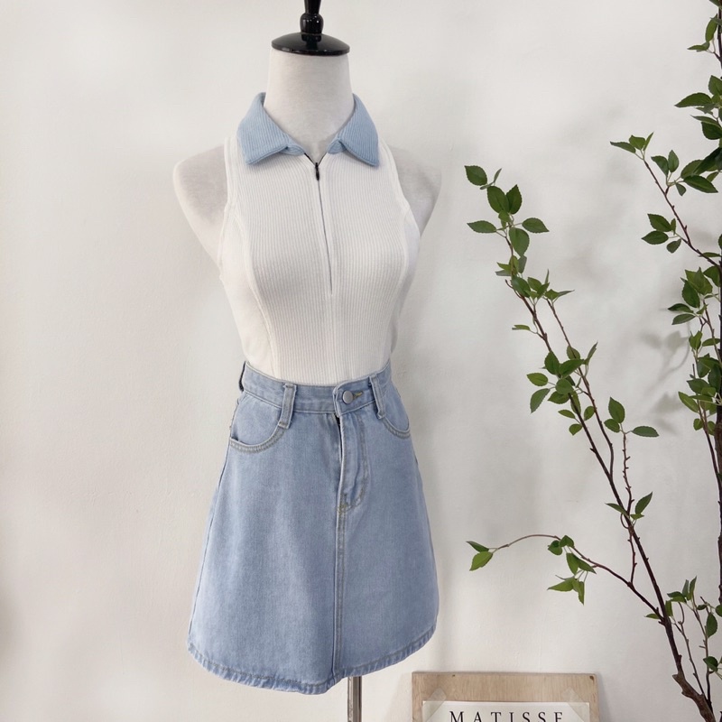 Áo croptop nữ ETTEE cổ bẻ vải thấm hút mồ hôi freesize A1858 | BigBuy360 - bigbuy360.vn