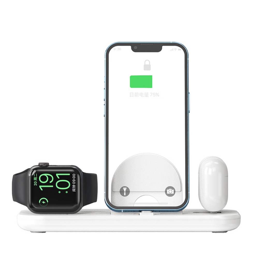 Bộ Sạc Không Dây 2022 Đế Sạc Có Thể Gập Lại 3 Trong 1 Cho Iphone 13/12/11 Pro Max X/xs/xr/8/8 Plus Apple Watch Series Airpods homelove
