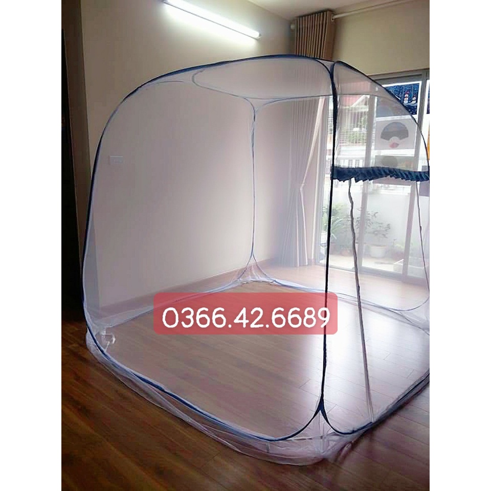 (SIÊU BỀN) Màn chụp tự bung đỉnh vuông 2mx2m2 cao 175cm - Mùng ngủ gấp gọn tiện dụng Không Chân Viền Cao Cấp - (Đủ Size)