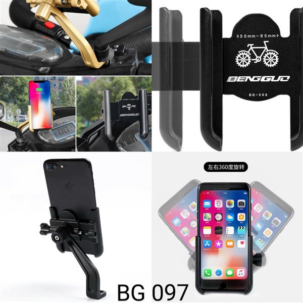 Giá Đỡ - Kẹp Điện Thoại Gắn Xe Máy Inox Model BG097 Chống Rung, Chống Cướp Cực Chắc Chắn