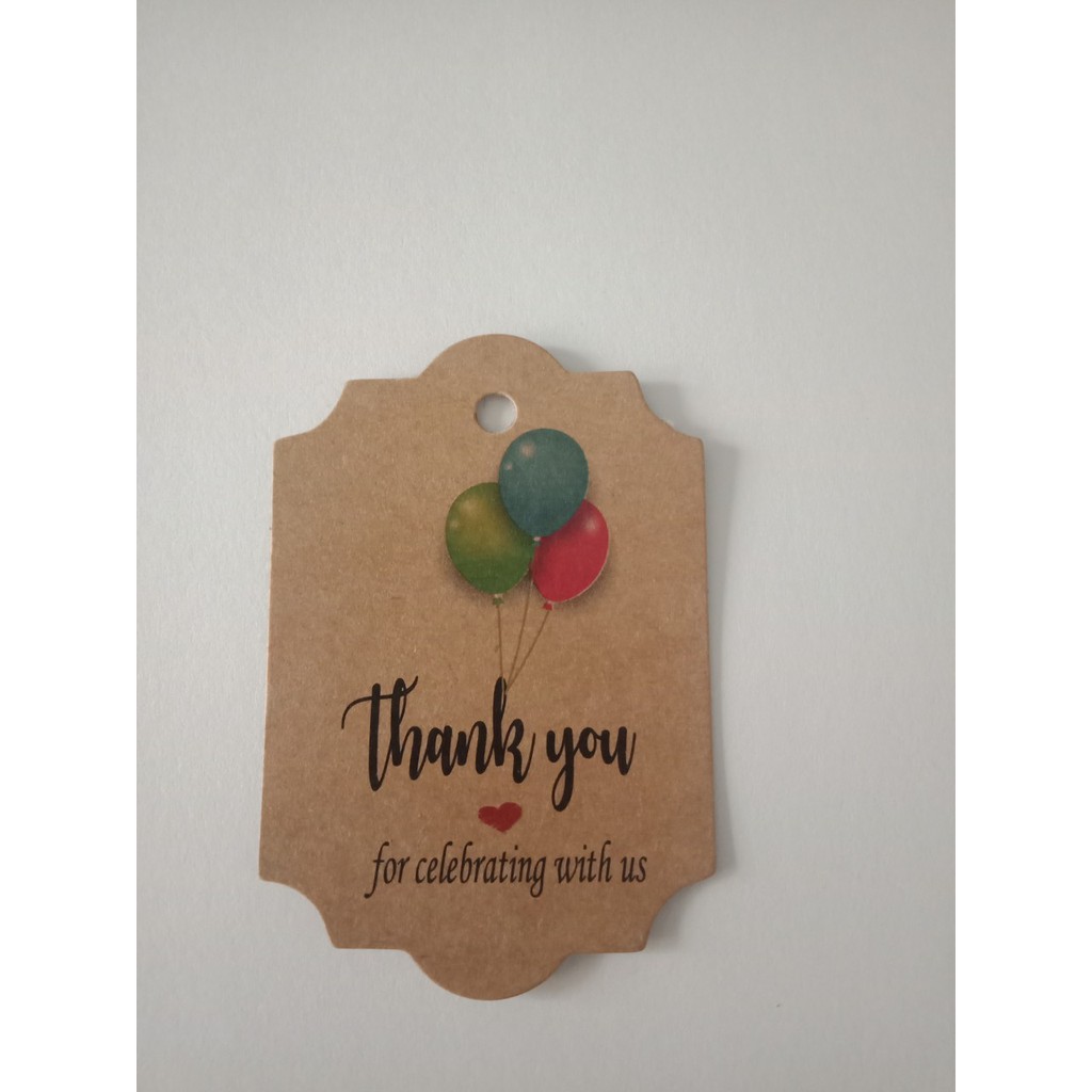 100 tag giấy kraft - cảm ơn -35k