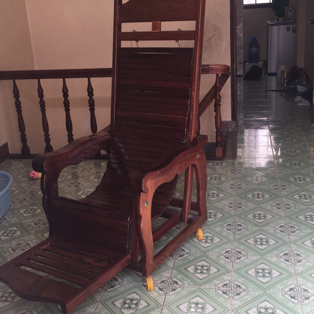 Ghế gỗ thư giãn tự động chuyển đổi tư thế ngồi nằm - Chất liệu Gỗ Gõ