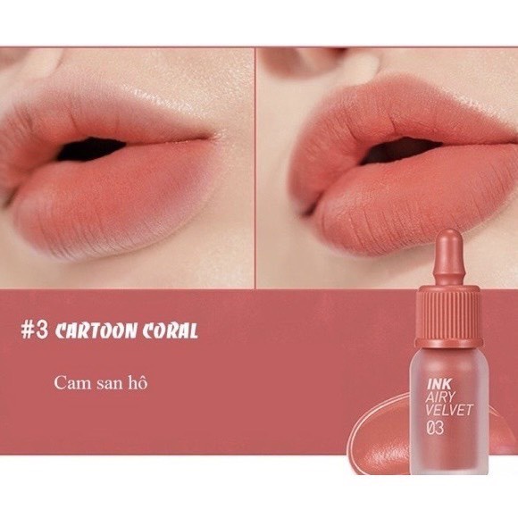 Son Ink Velvet Airy Kem Lì Peripera Velvet Airy Lip Tint Đủ Màu Mới Nhất 4g