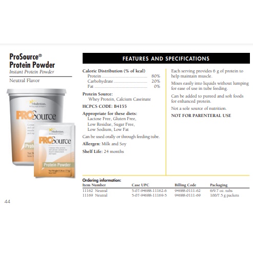 Sữa Prosource -Đạm chuẩn PDCASS 100-USA