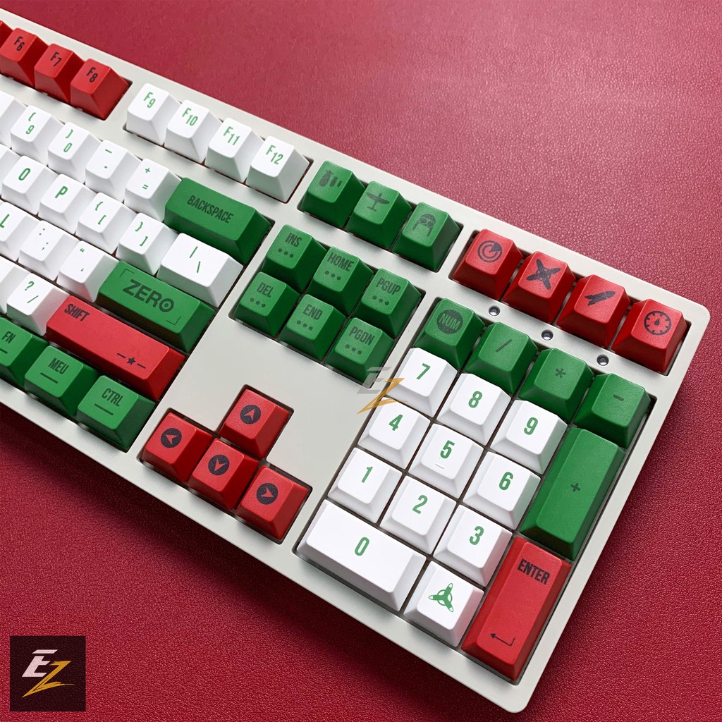 [Mã SKAMPUSHA7 giảm 8% đơn 250k]Keycap MITSUBISHI ZERO Thick PBT Dyesub 108 Phím Cherry Profile Của EZPC