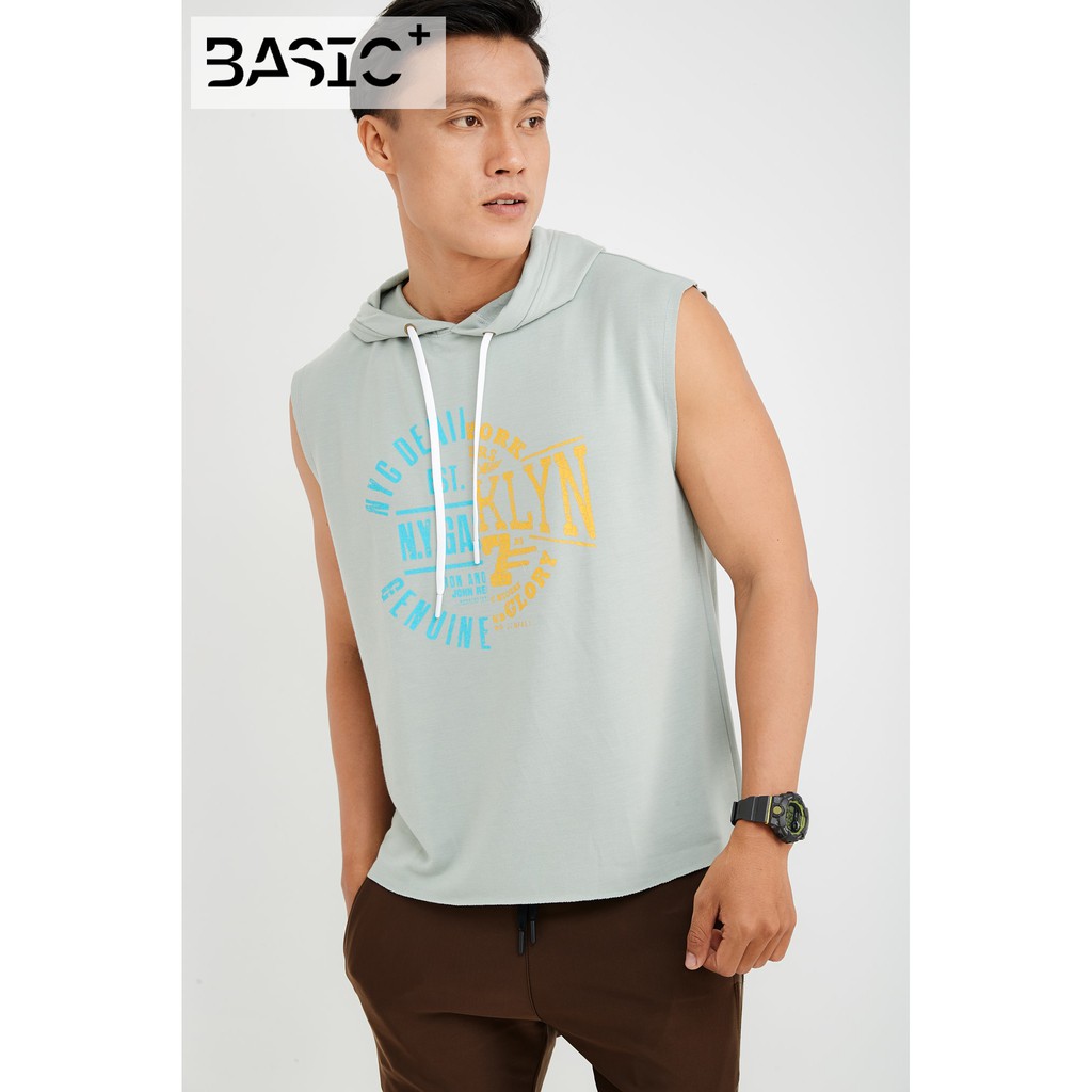 [Mã FAMALLT5 giảm 15% đơn 150K] Áo tanktop hoodie brooklyn nam After All, in chữ cá tính - A03P-03