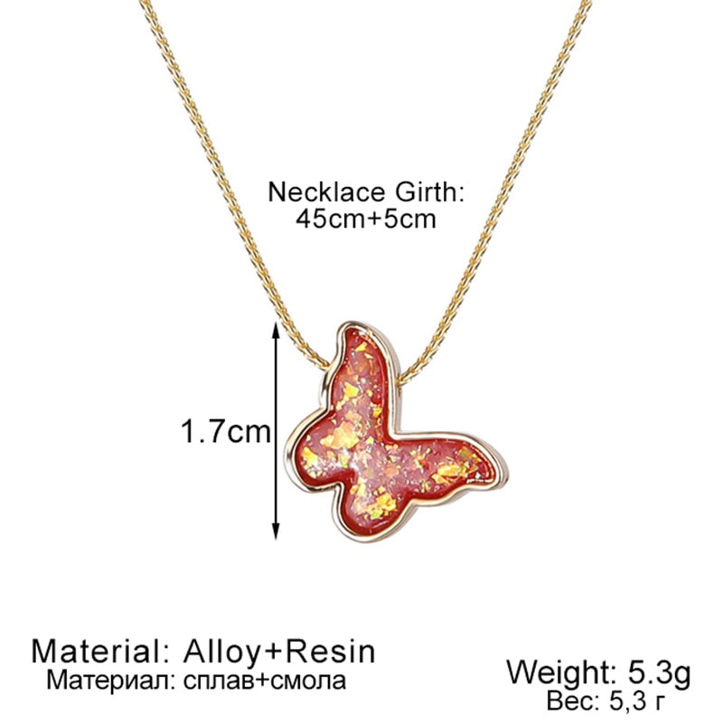 2020 Butterfly Pendant Necklaces For Women Girls Fashion Pink Gold Necklace Elegant Choker Fashion Sweet Jewelry Gifts