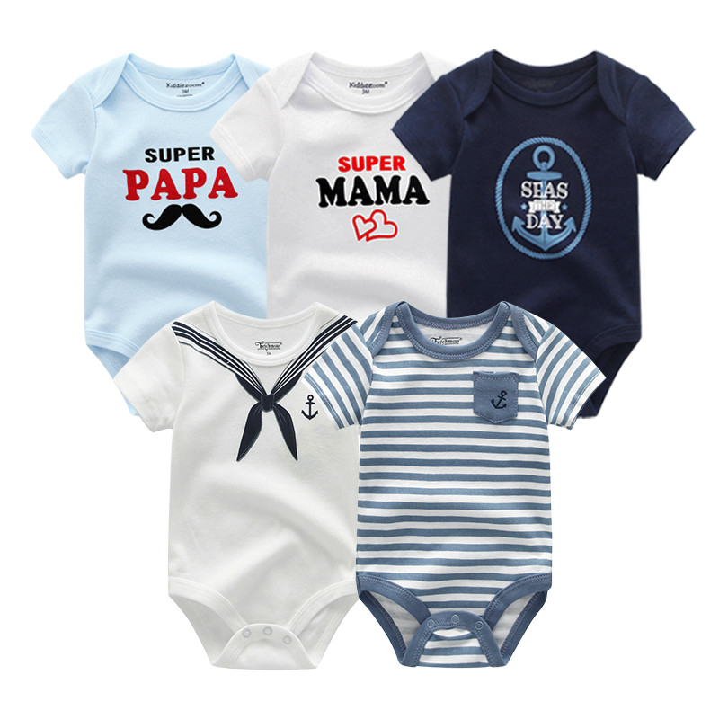 Set 5 Áo Liền Quần Tay Ngắn Cho Bé Từ 0-12 Tháng Tuổi