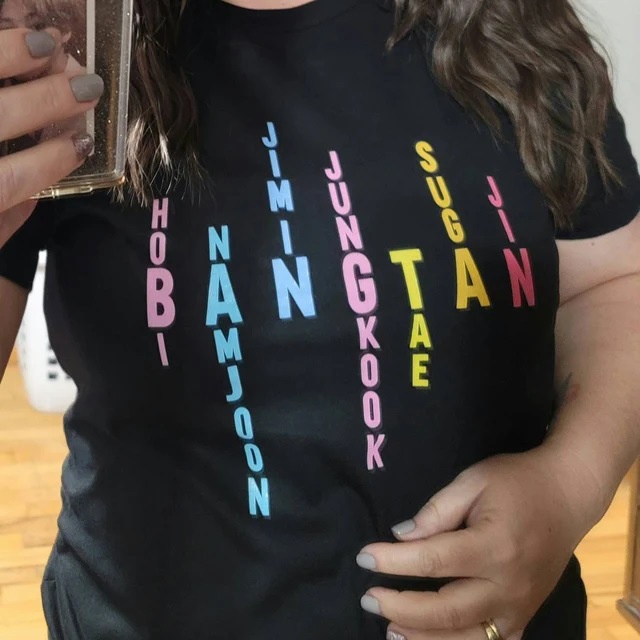 Áo Thun CottonCổ Tròn In Chữ BTS JIMIN JUNGKOOK JIN TAE SUGA HOBI NAMJOON BANGTAN  Phong Cách Hàn Quốc Cho Nam Và Nữ
