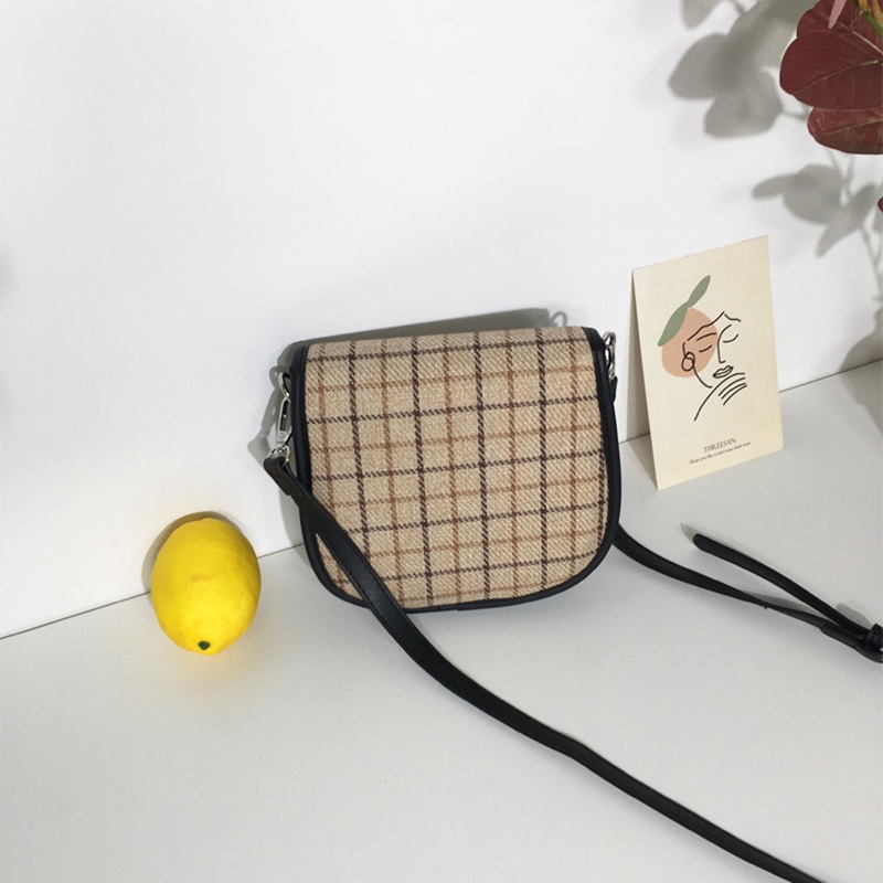 Túi đeo vai IELGY họa tiết kẻ sọc phong cách Hàn Quốc cổ điển thời trang cho nữ