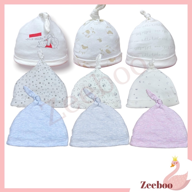 Mũ vải xuất dư cho bé trai , bé gái, từ sơ sinh đến 1 tuổi, Chất liệu cotton mềm mịn, che thóp cho bé kín gió mùa đông