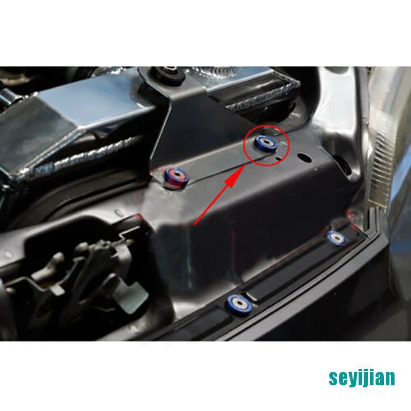 FENDER [SEAJN] Bộ 10 Miếng Chắn Bùn / Vòng Đệm / Bu Lông Động Cơ Bay Bằng Nhôm M6 JDM