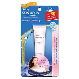 Sunplay Skin Aqua Silky White Essence SPF50+, PA++++ : Tinh chất chống nắng dưỡng da trắng mịn