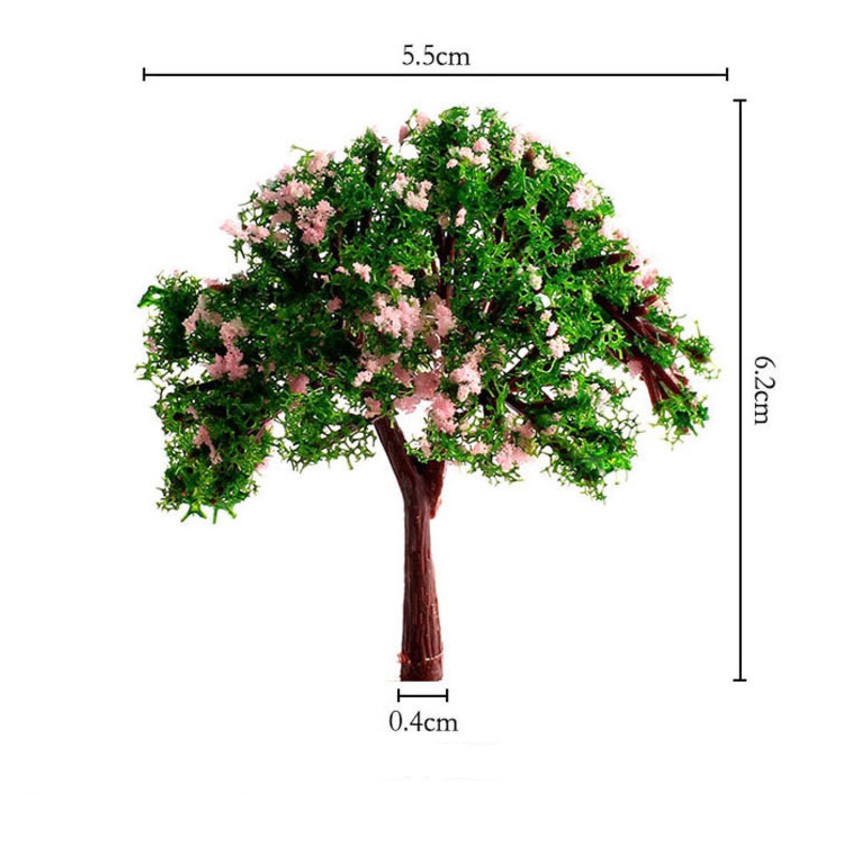 Mẫu mô hình cây hoa phượng đỏ tươi để trang trí nhà búp bê, tiểu cảnh, bonsai