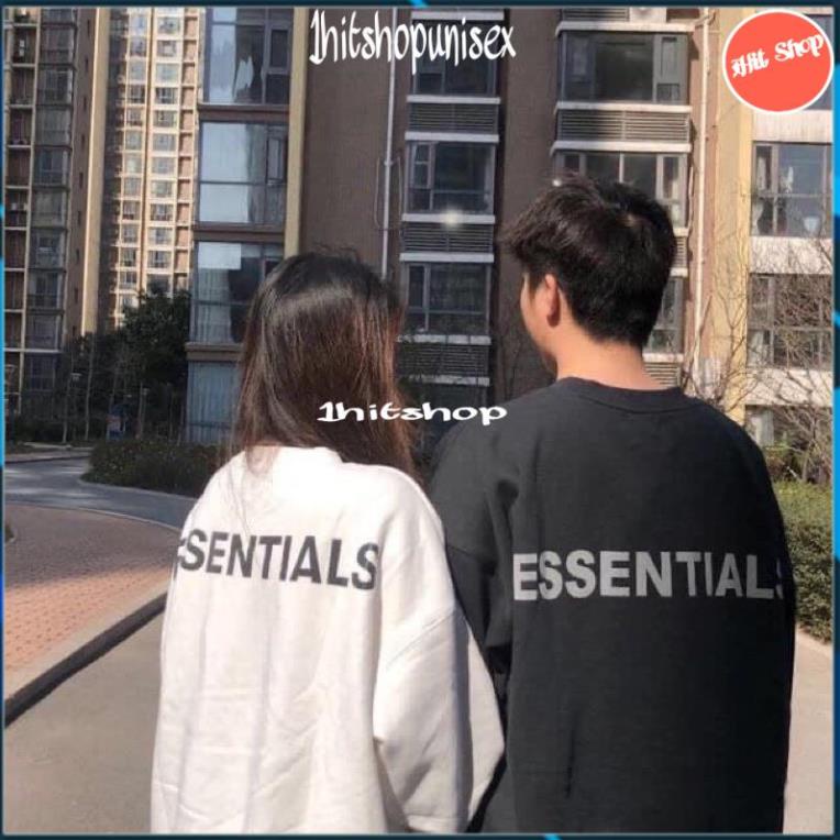 Áo Sweater nam nữ 1HITSHOP UNISEX Áo Nỉ Cổ Tròn Essential nỉ cotton trần bông co giãn dày ấm form rộng 2 màu đen trắng | BigBuy360 - bigbuy360.vn
