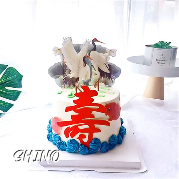 Set 2 con hạc chữ thọ