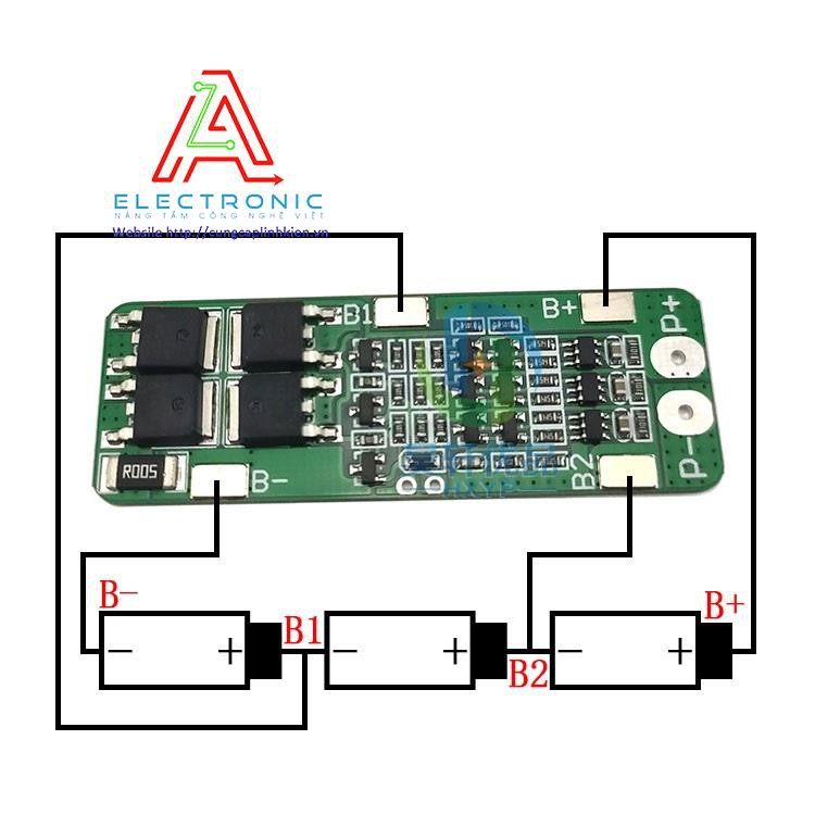 Mạch sạc pin 3S bảo vệ và cân bằng cell pin 18650 20A cell pin li-ion 3S 11.1V 12.6V