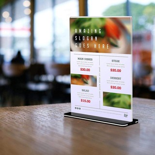 Standee Menu Mica A4, Menu để bàn A5, A6 , Mica Đài Loan