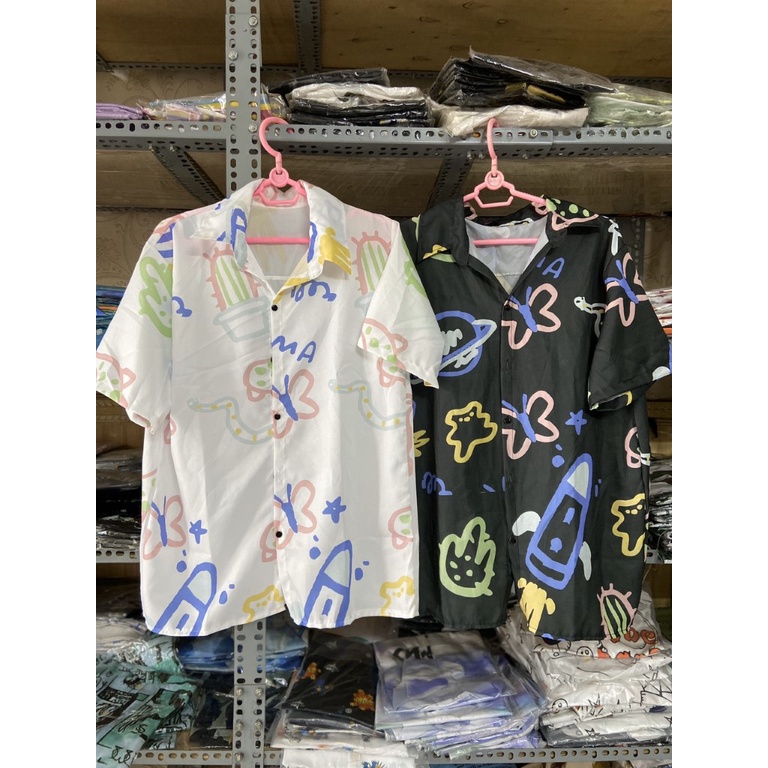Sơ mi from rộng tay lỡ unisex nam nữ , sơ mi nam nữ vải voan lụa mịn mát free size 40kg - 70kg