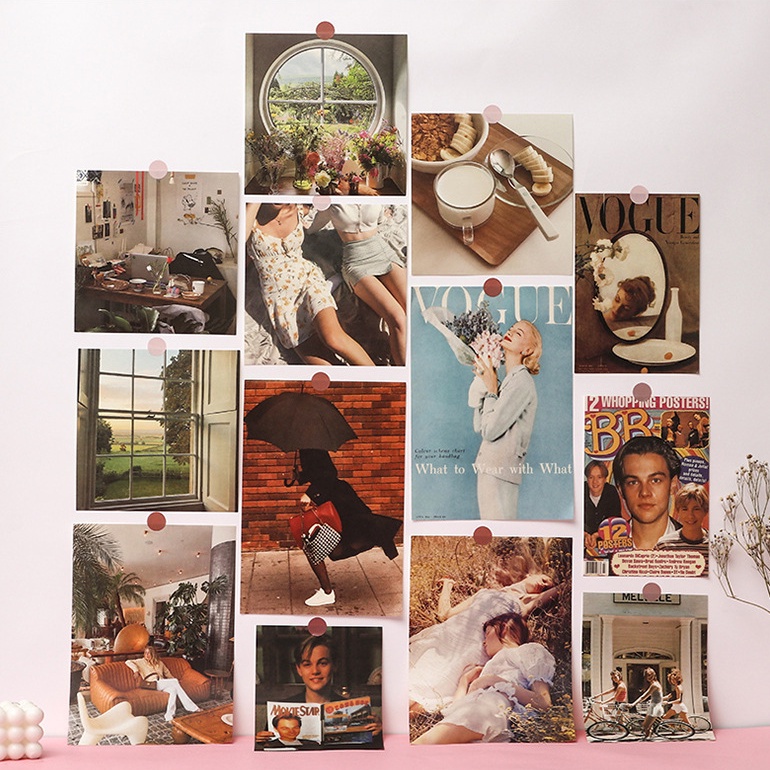 SET 13/14 TẤM POSTCARD VINTAGE AND MOVIE SPECIAL SIZE LỚN  - postcard dán tường trang trí