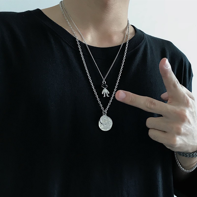 Vòng Cổ Dây Chuyền Mặt Phi Hành Gia Rô Bốt Phong Cách Hip-hop Thời Trang Cho Nam Và Nữ