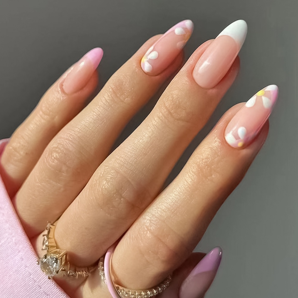 Bộ 24 Móng Tay Giả Ngắn 1029 Dạng Nhấn Chất Lượng Cao