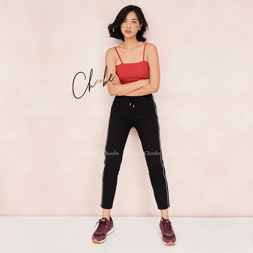 Quần jogger nữ Choobe dáng dài thun cạp chun cá tính thể thao tập gym sọc nhí Q16 | BigBuy360 - bigbuy360.vn