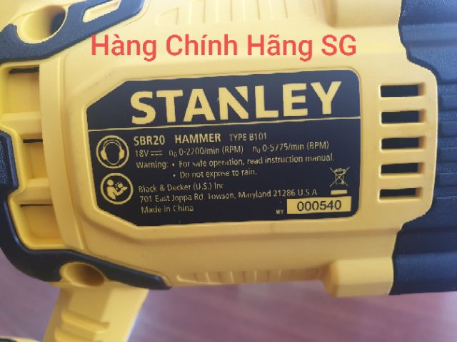 Máy Khoan Búa Chạy Pin Stanley SBR20M2 18v