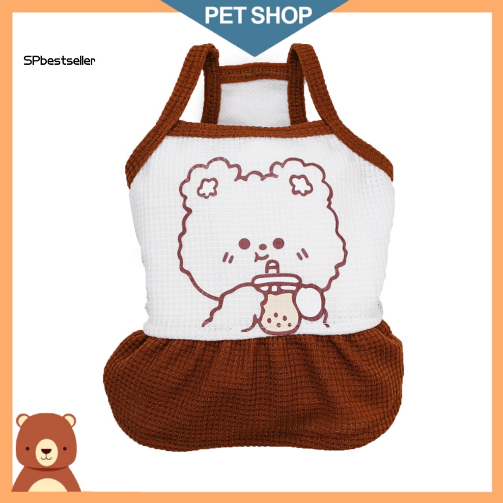 Đầm Yếm Hai Dây Họa Tiết Mềm Mại Thời Trang Xuân Hè Cho Cún Cưng