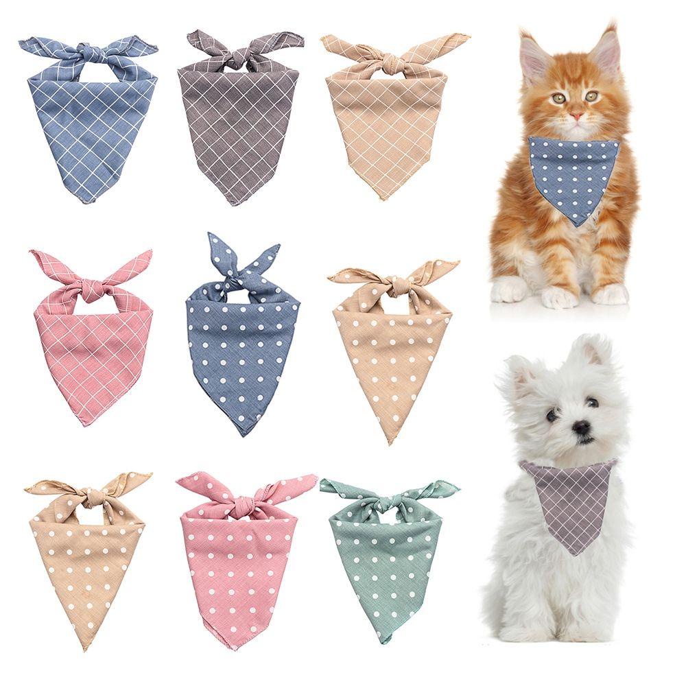 Augustina Khăn Choàng Cổ Vuông Họa Tiết Chấm Bi Có Thể Giặt Sạch Dành Cho Chó Mèo Kerchief Nhỏ Vừa Lớn