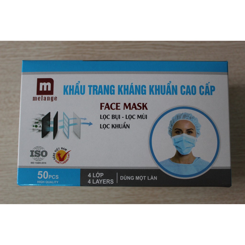 Khẩu trang kháng khuẩn cao cấp Melange (hộp 50 chiếc)