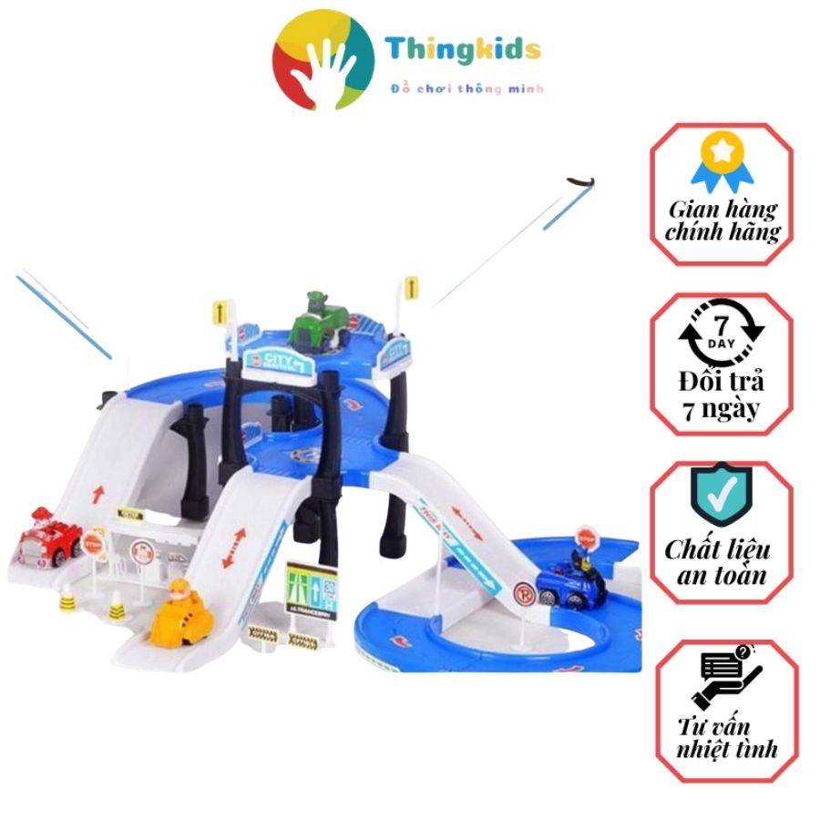 Đồ chơi mô hình biệt đội 4 chú chó cứu hộ bãi đậu xe parking lot - Thingkids