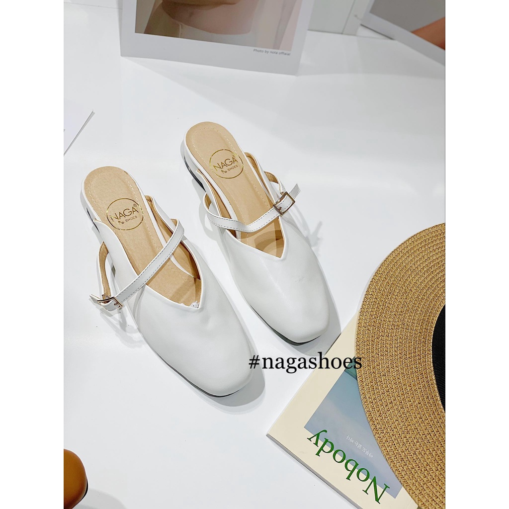 [FORM BÉ- CHỌN LÊN 1 SIZE] Dép bít mũi vuông Nagashoes NAD24