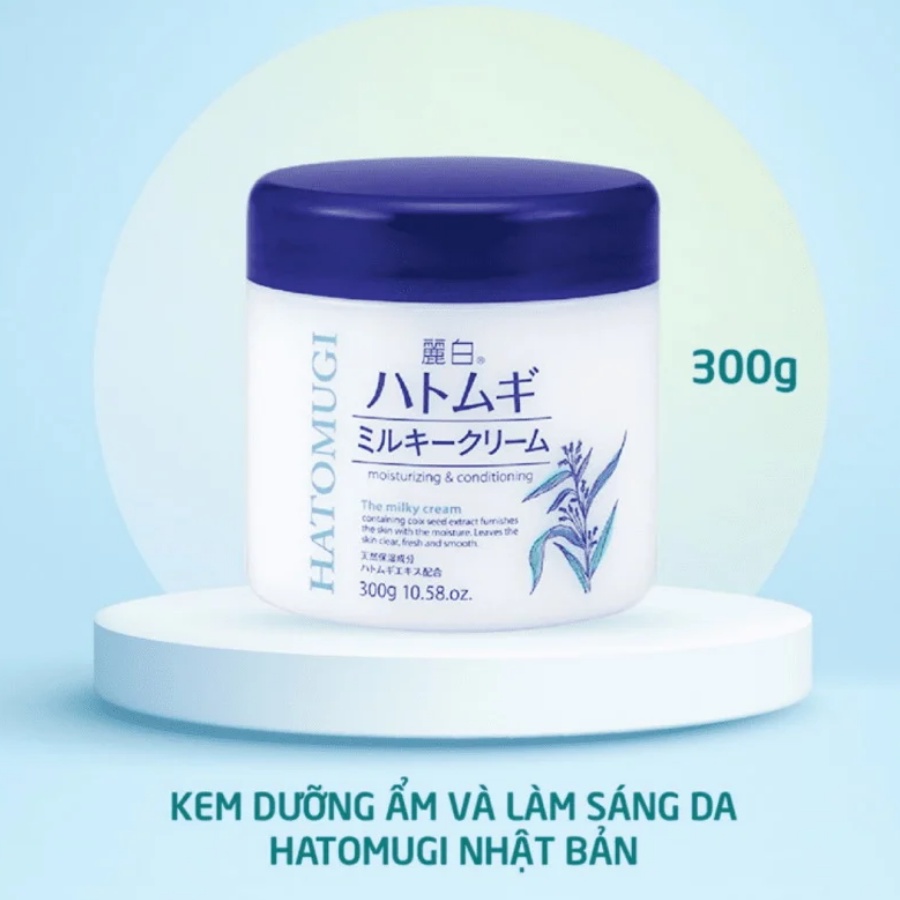 Kem dưỡng ẩm Hatomugi 300ml dưỡng ẩm trắng da chiết xuất ý dĩ hàng Nhật