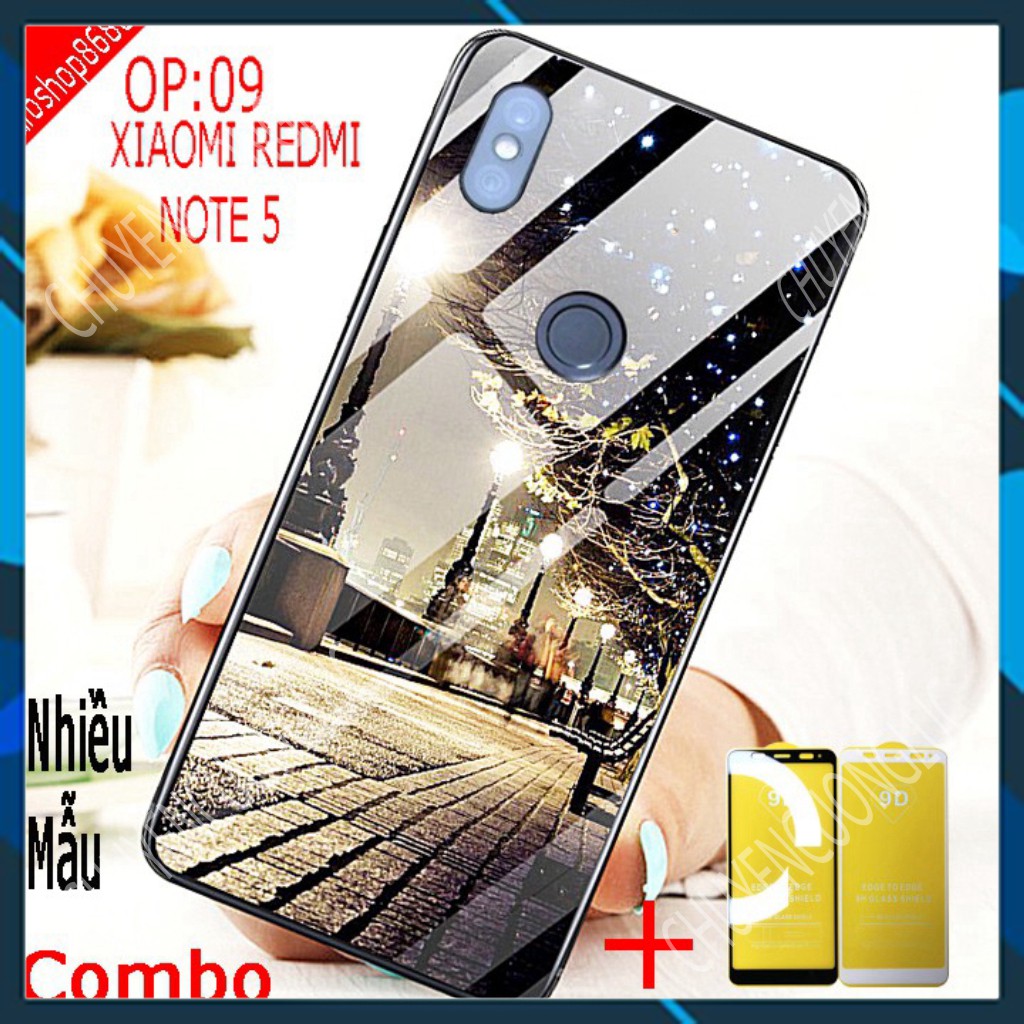COMBO ốp lưng XIAOMI REDMI NOTE 5, NOTE 5 PRO (COMBO 1 ốp lưng kính 3D SIÊU SANG +1 kính cường lực