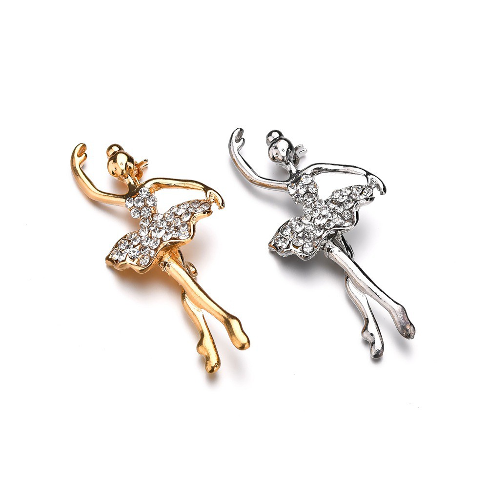 Cài Áo Hình Cô Gái Múa Ba Lê Đính Đá Thanh Lịch Dành Cho Nữ