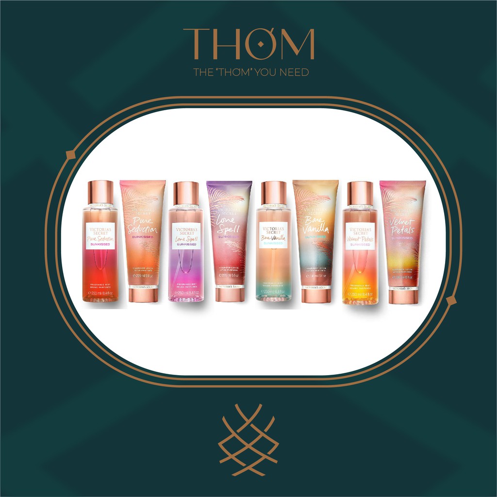 SUNKISSED CO. LOVE SPELL | PURE SEDUCTION | VELVET PETALS | BARE VANILLA SUNKISSED Xịt Dưỡng Toàn Thân VICTORIA’S SECRET