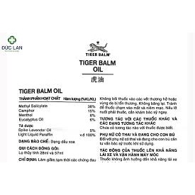 Dầu xoa con hổ Tiger Balm Oil 28ml  Chai 28ml / dau con ho chai cao/ dầu con cọp