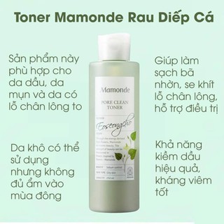 Nước Hoa Hồng Diếp Cá Mamonde Pore Clean Toner